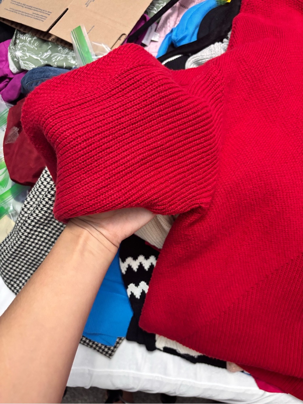 Talbots Bright Red Ribbed Sweater - Picture 6 of 8
